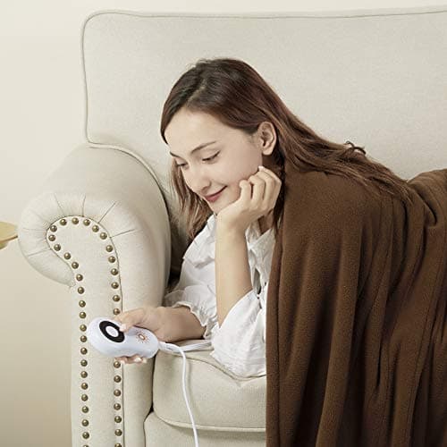 STONECREST Reversible Electric Blanket Heated Throw, 50"x60" Heating Blanket with 5 Setting Controller, 4 Hour Auto-Off, Overheating Protection, ETL Certified, Machine Washable (Chocolate) 5