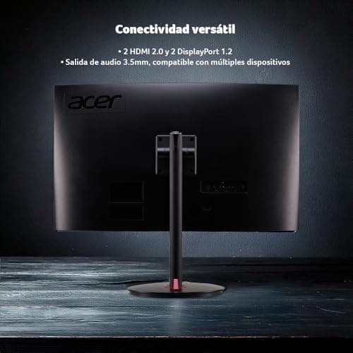 acer Nitro 27" 1500R Curved Full HD PC Gaming Monitor | AMD FreeSync Premium | 240Hz | 1ms VRB | Speakers | HDR10 | ErgoStand | VESA Mounting Compliant | 1 x DP 1.4 & 2 x HDMI 2.0 | XZ270 X2bmiiphx 6