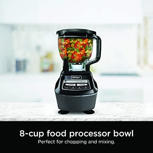 Ninja Kitchen System | All-in-One Food Processor & Blender for Smoothies | Includes Pitcher, Travel Cup, & 8-Cup Bowl | Makes Salsa, Dough, Shakes, & Frozen Drinks | 120 Volts | Black | BL770AMZ 6