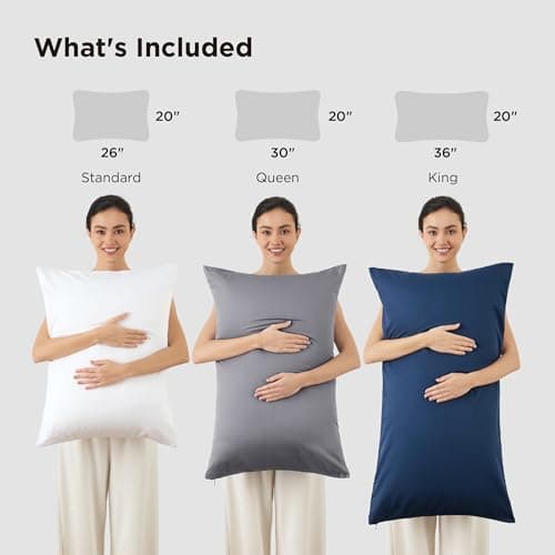 Bedsure Zipper Pillow Cases Queen, Cooling Pillow Cases Queen Size Set of 2, Rayon Derived from Bamboo Cooling Pillowcases for Hot Sleepers, Soft & Breathable Pillow Covers, Dark Grey, 20x30 Inches 6