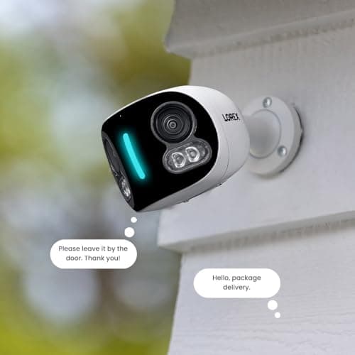 Lorex 4K Dual-Lens Outdoor Wi-Fi Security Camera | 180° Panoramic View | Smart Security Lighting | Color Night Vision | 2-Way Talk | Auto-Framing | 32GB Local Storage, No Monthly Fees | IP66 Rated 9