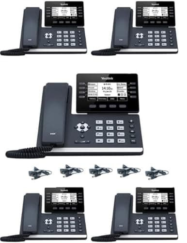 Yealink T53 IP Phone [5 Pack] - Power Adapters Included - 1 Year Manufacturer Warranty - Unlocked can be Used with Any VoIP Provider
