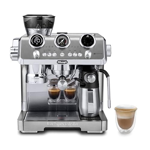 De'Longhi La Specialista Maestro Espresso Machine with Grinder, Auto & Manual Milk Frother – Bean-to-Cup Cold Brew Coffee with Cold Extraction Technology, Variable Temp & Tamping Tool, 8 Drink Presets