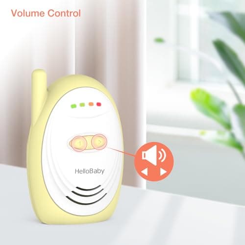 Hellobaby Audio Baby Monitor with 1000ft Range, Volume Control, Portable 2.4GHz Digital Wireless Baby Monitor, Audio Surveillance for Baby with High-Sensitivity Mic, USB Connection, HB168 6