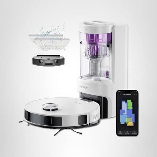 Eureka Robot Vacuum with Bagless Self Emptying Station, 2 in 1 Robotic Vacuum and Mop Combo, 60-Day Capacity, 4000Pa Suction, Auto Lifting Mop, LiDAR Navigation,NER E10s 8