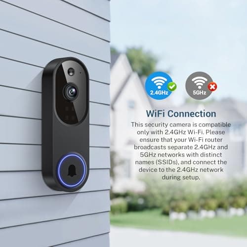 SnapGlow Wireless Video Doorbell Camera, Battery Powered, AI Human and Motion Detection, 720p, 2 Way Talk, Night Vision, Cloud Storage (Sold Separately), 2.4G WiFi Only, Indoor/Outdoor Surveillance 6