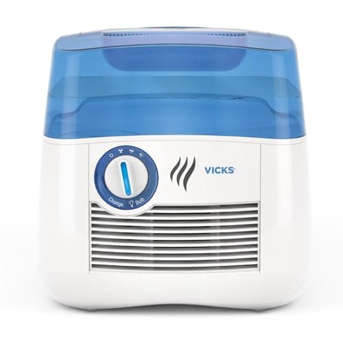 Vicks Cool Mist Humidifier with UV Light, 1 Gal Tank, Evaporative Design Auto-Adjusts to Room Humidity, Cool Mist Humidifiers for Bedrooms, Baby Rooms & More, Use with Vicks VapoPads
