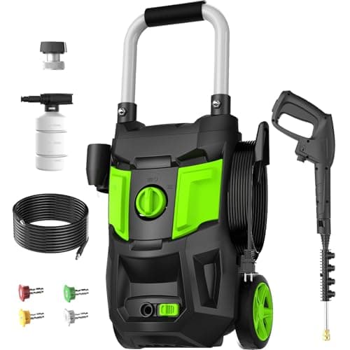DECOKTOOL Electric Pressure Washer - 4500 PSI 2.8 GPM Electric Power Washer with 35FT Power Cord, 4 Different Nozzles, Soap Cannon for Car, Garden, Yard, House, Green