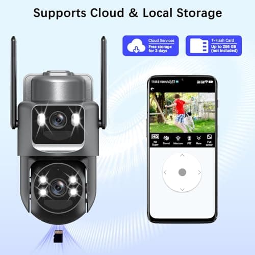 Caluxe 4K Solar Security Cameras Wireless Outdoor, 5G/2.4G WiFi 6, Dual Lens 2-in-1 Home Security Camera, Color Night Vision/2-Way Audio/PIR Motion Alarm/360° PTZ/Auto Human Tracking/Waterproof 2Pack 8