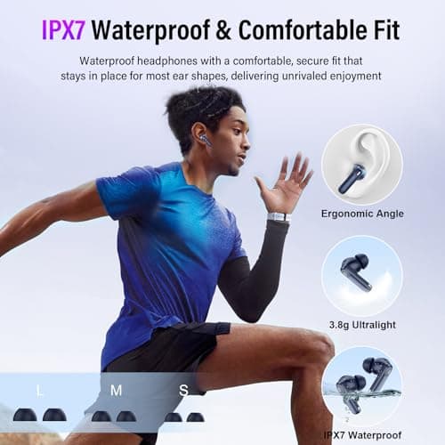 Wireless Earbuds, Bluetooth 5.4 Headphones with Multifunctional Touch Screen, 48H Bass Stereo Ear Buds with ANC/ENC Noise Cancelling/Transparency Mode, IPX7 Earphones with 5 EQ Modes,Starry Night Blue 7
