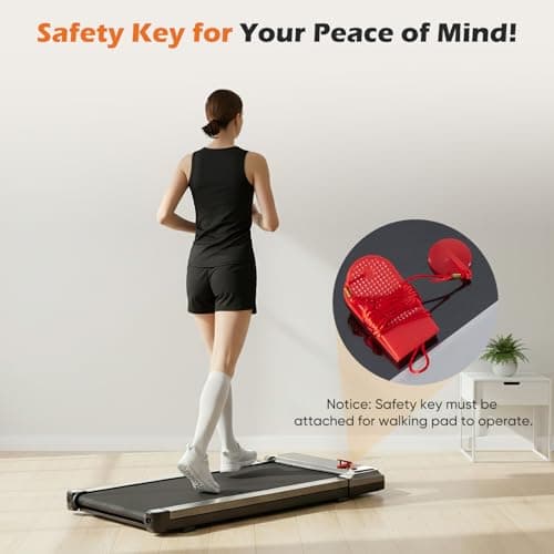 Sweetcrispy Compact Armless Treadmill for Small Spaces, Quiet Under-Desk Walking Pad, Slim & Portable Design for Home Office Workouts, Ideal for Apartments and Work-from-Home Fitness, Silvery 9