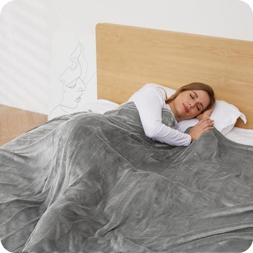 Heated Electric Blanket Full Size 72" x 84" Soft Warm Flannel Heated Blanket with 4 Fast Heating Levels & 10 Hours Timer Auto Shutt Off, Heating Warm Blanket for Full Body, Home Office Use - Gray