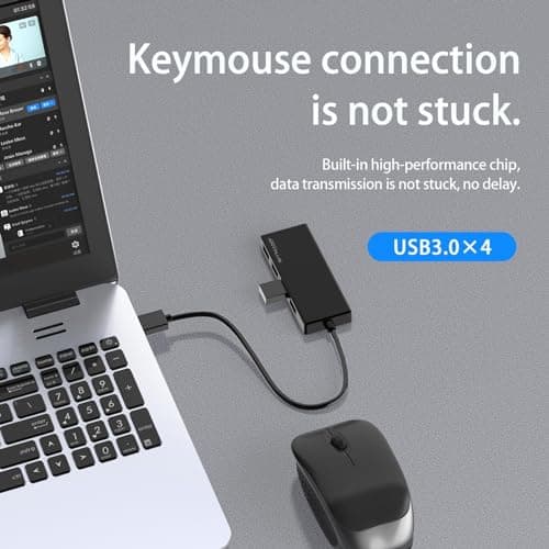 ANYPLUS USB 3.0 Hub, 4 Port USB Hub Splitter,Portable USB Adapter Mini Multiport Expander for Desktop, Laptop, Xbox, Flash Drive, HDD, Console, Printer, PC, Keyboards, HP, Dell 6