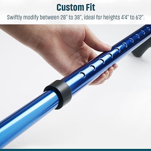 Forearm Crutches for Adults - Pair of Crutches with Metal Spine Articulating Arm Cuff TPR Ergonomic Hand Grip & Wider Rubber Tip for Broken Foot or Leg Injuries, Lightweight & Comfortable Leg Support 6