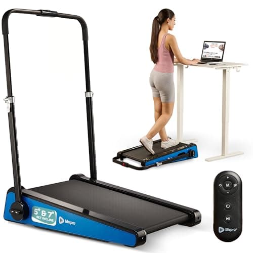 LifePro PacerMini Compact Small Walking Pad Treadmill with Incline – Under Desk Walking Treadmill for Home Mini Apartment & Office Portable Low Profile Quiet Electric with Remote Control & LED Display
