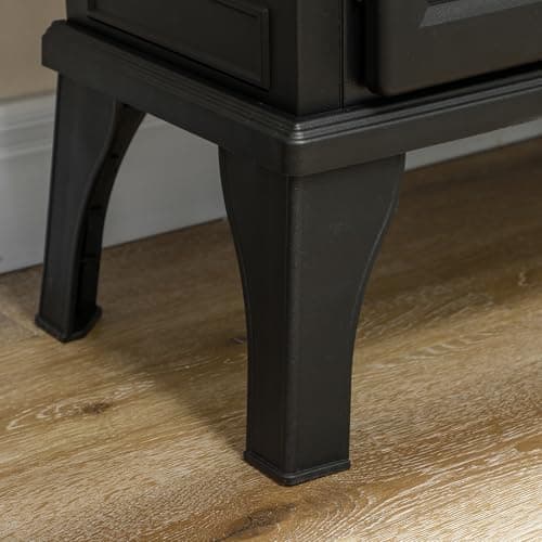 HOMCOM Electric Fireplace Stove, 24" Freestanding Electric Fireplace Infrared Heater with Remote, Adjustable 3D Flame Effect, Thermostat, Overheat Protection, 1000W/1500W, Black 9