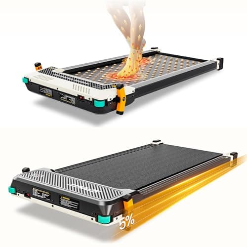 2 Side Walking Pad with Incline Massage Function, 2 in 1 Under Desk Walking Pad and Foot Massager Treadmills for Home/Office, Portable Treadmill with Remote Control LED Display