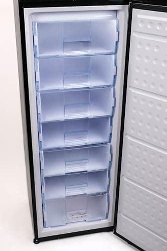 Hamilton Beach Upright Freezer, Deep Freeze, Stainless Steel Freezer with Drawer Compartments, 11 cu. ft. Freezer – 25”D x 23.6”W x 66.5”H 6