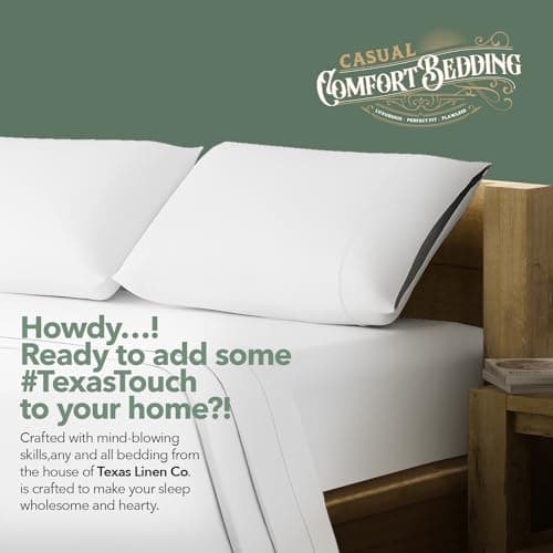 TEXAS LINEN CO. 100% Organic Cotton Percale Pillow Cases Standard/Queen Size Set of 2 - Percale Pillowcases Standard/Queen, Soft Cooling Pillow Cases for Sleeping, Cotton Pillow Covers - White 8