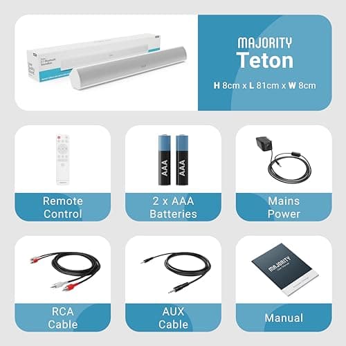 Majority Teton Sound Bar for TV | 120W Powerful Stereo 2.1 Channel Sound | Home Theatre 3D Soundbar with Built-in Subwoofer | HDMI ARC, Bluetooth, Optical, RCA, USB & AUX Playback and Remote Control 6