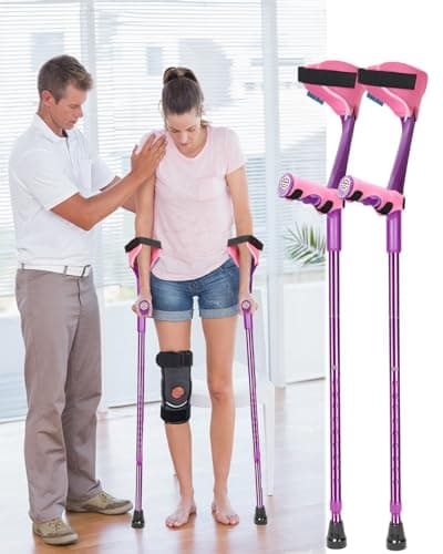 Forearm Crutches for Adults Have Elastic Crutches Padding for The Elbow+Hand Padding, Increases Walking Comfort