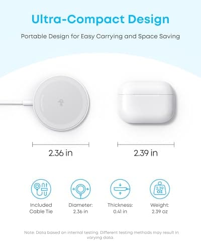 Anker Zolo Magnetic Wireless Charger, Qi2 Certified 15W MagSafe-Compatible Wireless Charging Pad, for iPhone 17/16/15/14/13/12 Series, AirPods, and More (Not for Pixel, Adapter Not Included) 5
