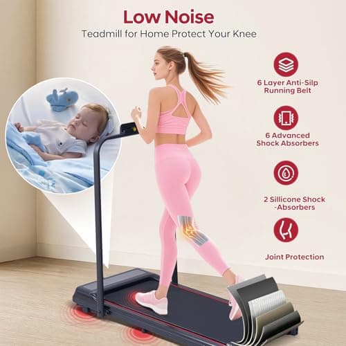 Walking Pad Treadmill with Handle Bar, 3.0HP Portable Electric Treadmills for Home Small Space, 3 in 1 Folding Foldable Home Treadmill with Handles, Remote Control, 300LBS Capacity 6