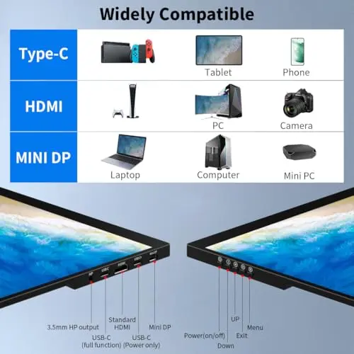 16 inch 4k OLED Touchscreen Portable Monitor, 3840 x 2400 100% P3 Portable Display MPP Stylus Pen Compatibility 1MS Eye Care PC Monitor for Laptop,Mac NUC Mini PC,VESA & Integrated Stand 4