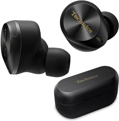 Technics Premium Hi-Fi True Wireless Bluetooth Earbuds with Advanced Noise Cancelling, 3 Device Multipoint Connectivity, Hi-Res Audio + Enhanced Calling Wireless Earbuds - EAH-AZ80-K (Black)