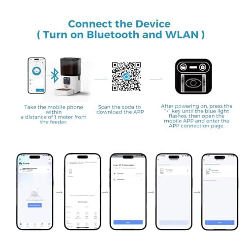 PAPIFEED Automatic Cat Feeder Adjustable Angle‌ Two-Way Audio 2.4G WiFi Pet Feeder with Camera Easy to Clean Detachable Feeding Schedule 1-10 Meals Per Day Perfect for Cats Small Dogs 6L Capacity 3