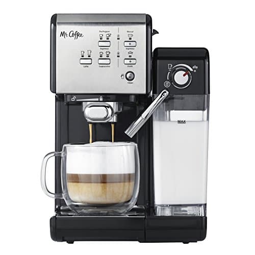 Mr. Coffee Programmable Espresso & Cappuccino Machine with Automatic Milk Frother & 19-Bar Pump, Stainless Steel