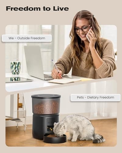 WiFi Automatic Cat Feeder: 2.4G/5G App Control Dog Food Dispenser - Auto Timer Cats Feeders - Smart Timed Feeding Supplies - Automated 3 Litter Puppy Electric - Multiple Animal - BEMOONY 5
