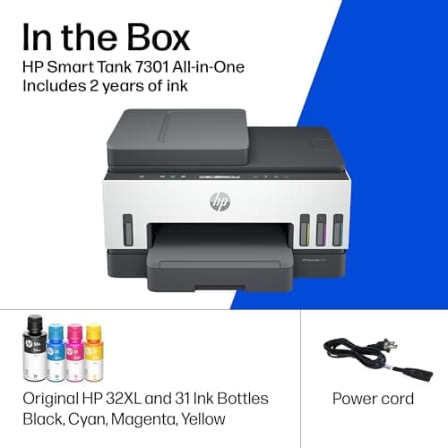 HP Smart Tank 7301 Wireless All-in-One Ink Tank Printer, Scanner, Copier with 2 Years of Ink Included, Best-for-Home Office, Cartridge-Free Refillable, AI-Enabled (28B70A) 15