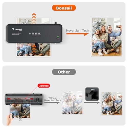 Bonsaii Laminator Machine, 9 Inch Laminators Machine with 50 Laminating Sheets, Laminator with Never Jam Technology for Doc/Posters/Photo, Simple Convenient for Home, Office and School - L418-C Grey 5