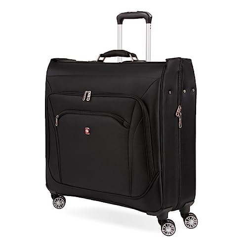 SwissGear 7895 Premium Garment Bag with Spinner Wheels, Amazon Exclusive, Bonus Hanging Feature, 24-Inch Luggage - Black