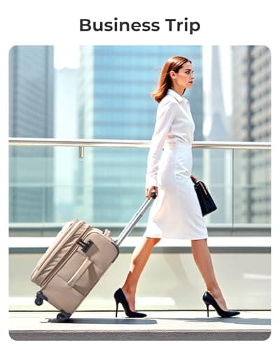 BAGSMART Carry On Luggage 22x14x9 Airline Approved, 20 Inch Soft Suitcase with Wheels, Lightweight Spinner Carry on Suitcase with PVC Wet/Dry Pockets for Short Trip, Camel 8