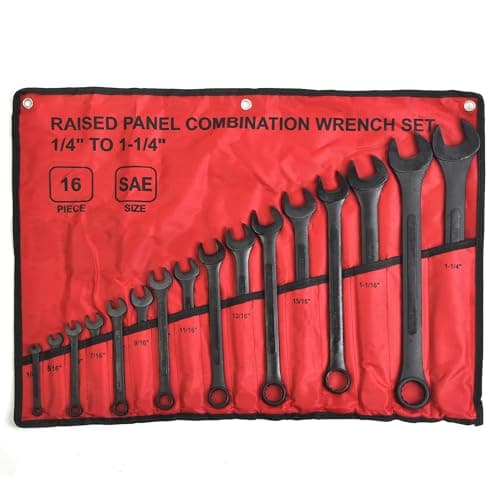 WINMAX TOOLS AUTOMOTIVE 16 Piece SAE Combination Wrench Set, 1/4" to 1-1/4" SAE Wrench Set with Roll Up Pouch