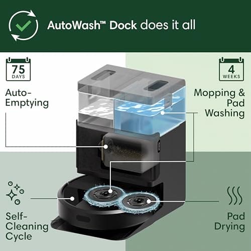 iRobot Roomba Plus 405 (G181) 2in1 Vacuum & Mop Robot with AutoWash Dock - Dual Spinning, Smart & Fast Mapping, Ideal for Pet Hair, Self-Empties 75 Days, Intense Suction, Pad Washing & Drying 8