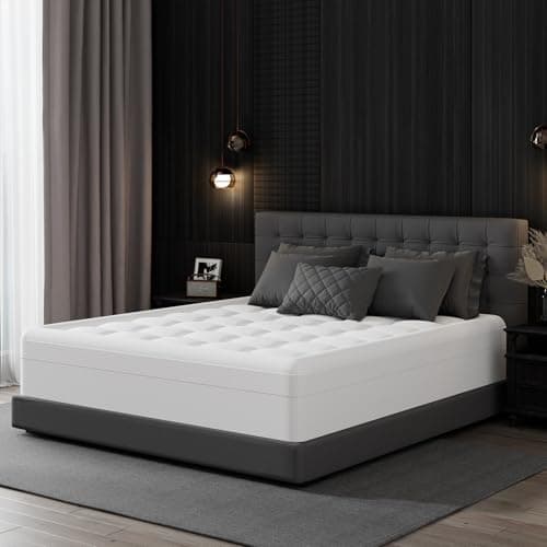 ELEMUSE Cal King Dual Layer 3 Inch Memory Foam Mattress Topper for Pressure Relief, Breathable Pillow Top Mattress Pad with Deep Pocket, Enhanced Support, Non-Slip Design & Removable & Washable 9