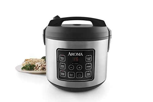 Aroma Housewares 20 Cup Cooked (10 cup uncooked) Digital Rice Cooker, Slow Cooker, Food Steamer, SS Exterior (ARC-150SB),Black 7