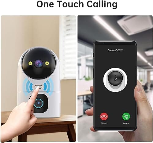 JOOAN Dual 3MP PTZ Security Camera, Dual Indoor Cameras,5G Dual-Band Pet Camera with Color&IR Night Vision,Auto Tracking,Sound Alert, Cloud&SD Card Storage,2-Way Audio,One Touch Call 8