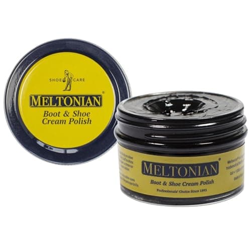 Meltonian Cream Shoe Polish - Boot Polish, Leather Shoe Polish Oil Based with Beeswax - Restores & Protects, 60+ Colors, Black