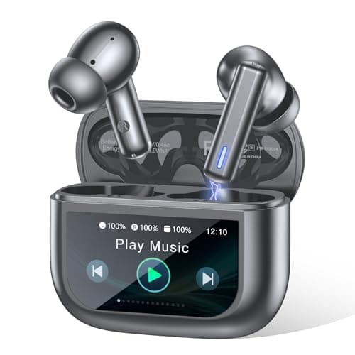 Nequga Wireless Earbuds Bluetooth Headphones, 50H Playtime Ear Buds with Mic, LED Digital Display Charging Case, IPX7 Waterproof, Deep Bass Stereo, in-Ear Earphone for iPhone Andriod Phone