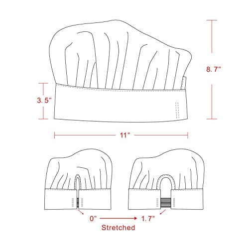 yotache Chef Apron and Hat Set, Chef Hat and Kitchen Apron Adult Adjustable White Baker Costume for Men and Women, 1 Set (33" L x 26" W) 5