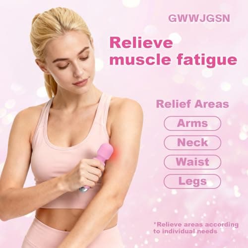 GWWJGSN Portable Wireless Massager - 8 Speeds, 20 Modes, 3-Second Press to Power On, for Neck, Back, Arms, Legs Muscle Relaxation (Rose Pink) 5