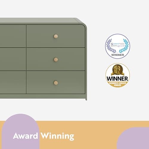 Storkcraft Santos 6 Drawer Bedroom Dresser (Olive & Natural) – GREENGUARD Gold Certified Dresser for Kids Bedroom with Interlocking Drawer System 8