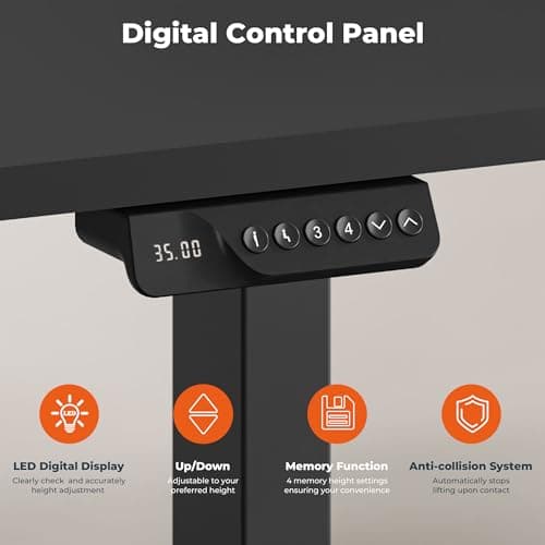 FitStand Dual Motor Standing Desk, Large Stand Up Desks, 79x31 Inches Electric Sit Stand Desk, 4 Memory Preset Adjustable Height Home Office Desk (Black) 7