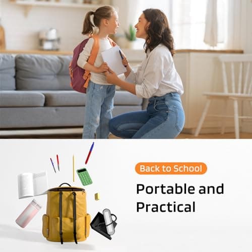 AXX Black LED Desk Lamp for Home Office Bedroom, Battery Operated Table Light for Computer Desktop, Small, Cute, Dimmable, Rechargeable, Flexible Gooseneck, Pen Holder, Phone Mount, Touch Control 6