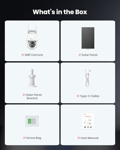 CAMSTRO Solar Security Cameras Wireless Outdoor 2K, Self Charged WiFi Cameras for Home Security Battery-Powered, 360°PTZ 3MP Color Night Vision, IP66,Two-Way Audio, Alexa/Google Assistant,2.4Ghz Only 8