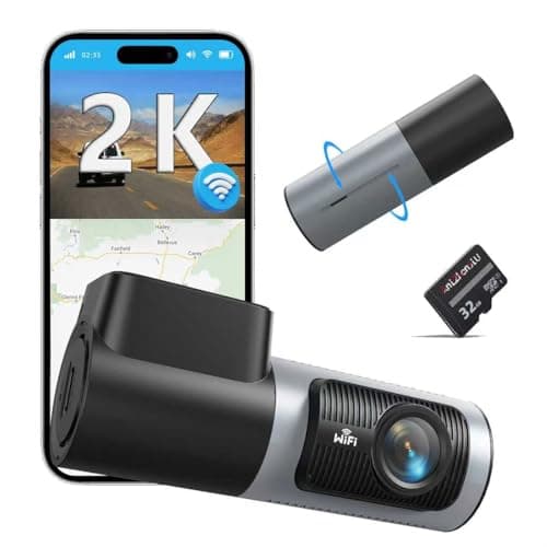 AntZhengtu 2K 1440P QHD Dash Cam for Cars, 32G TF Card Included, Front Car Camera with Wi-Fi, APP Control,Night Vision, G-Sensor,Loop Recording, Support 24 Hours Parking Mode, Support 256GB Max (32GB)